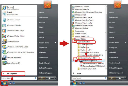 Remote Shooting using ZoomBrowser 6.x.