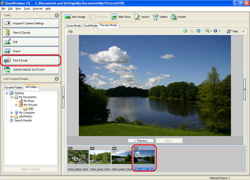 Adding the date and time to an image using ZoomBrowser 6.x