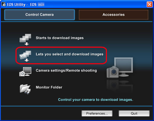 How to transfer photos from the EOS 60D to a computer using EOS Utility.
