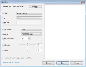 Scanning with the WIA Driver (D1100 Series)