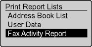 Printing a Fax Activity Report Manually