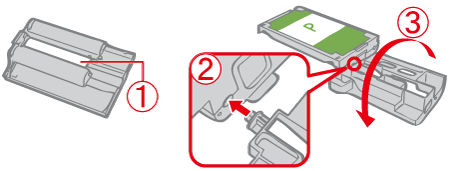 Loading the ink and paper integrated cartridges (SELPHY ES40)