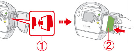 Loading the ink and paper integrated cartridges (SELPHY ES40)