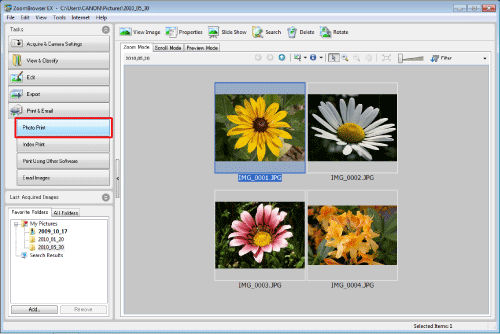 Printing a Single Image on a Single Page (ZoomBrowser EX 6.x)