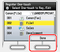 Registering File Server Addresses in One-Touch