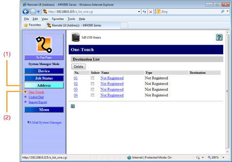 Registering and Editing One-Touch Keys via the Remote UI (MF4570)