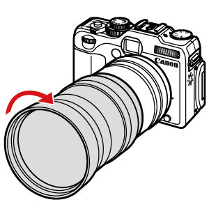 Attaching the tele-converter lens (PowerShot G15)
