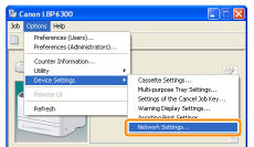 Setting the IP Address Using the Printer Status Window (LBP6300)