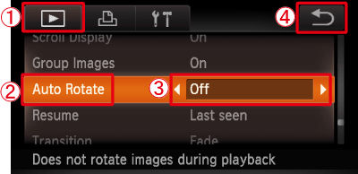 How to turn off the Auto Rotate function during playback. (PowerShot ...