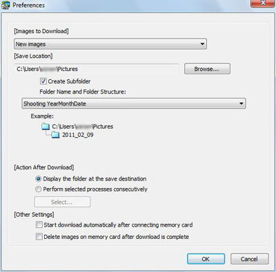 Importing images using a memory card reader (ZoomBrowser EX 6.x)