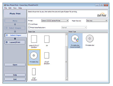 Printing on a Printable CD or DVD with Easy-PhotoPrint EX (iP7220)
