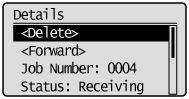 Print, send, or delete any documents stored in memory.(MF8080/MF8380)