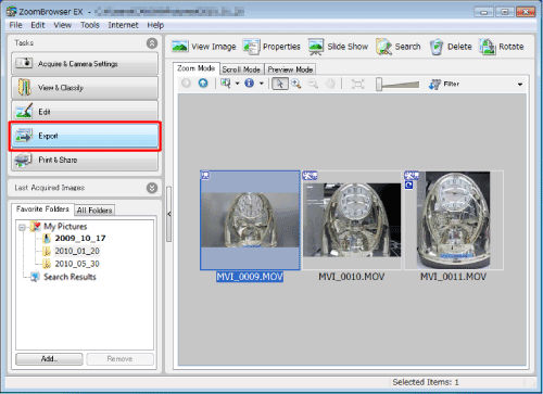 Changing Movie Sizes and Types (ZoomBrowser EX 6.7-6.8)