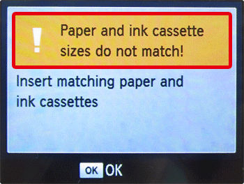 Error: Paper and Ink Do Not Match - SELPHY CP910