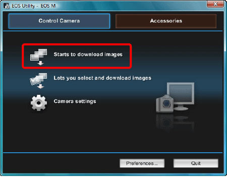 Importing images to a PC (EOS M)