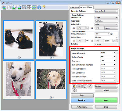 Adjusting Image Settings