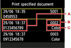 Print a fax document from printer's memory - MX922