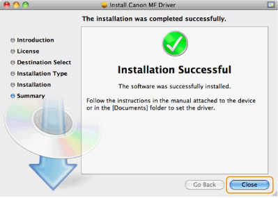 Installing the Driver/Software Via USB for Macintosh (MF8580Cdw/MF8280Cw)