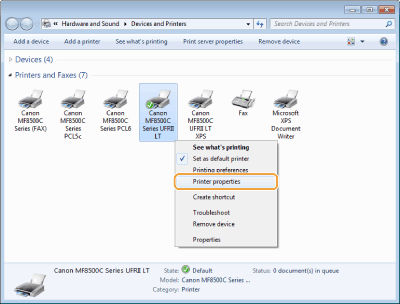 Port Settings to Print in a TCP/IP Environment (MF8580Cdw/MF8280Cw)