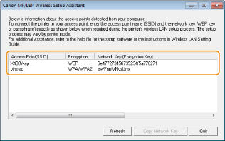 Checking the Access Point Name or Network Key (MF8580Cdw/MF8280Cw)