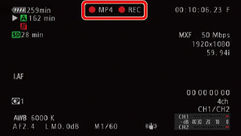 Setting the camcorder to record continuously in MP4 format (MP4 Backup ...