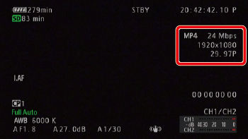 Recording MP4 Video Files (XF200 / XF205)