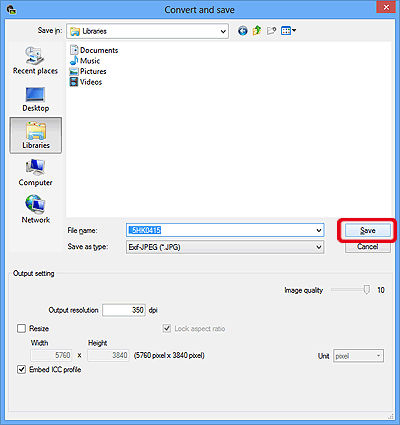 Saving images that were edited with Digital Photo Professional Ver. 4.0 ...