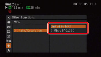 Simultaneous Recording of MXF and MP4 Clips (XF200 / XF205)