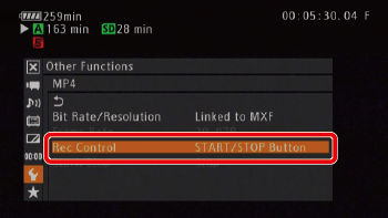 Setting the camcorder to record continuously in MP4 format (MP4 Backup ...