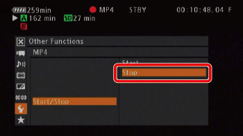 Setting the camcorder to record continuously in MP4 format (MP4 Backup ...