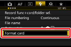 Format a memory card - EOS 7D Mark II