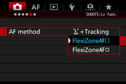 Changing the AF Mode to Use the Live View Function to Shoot Still ...