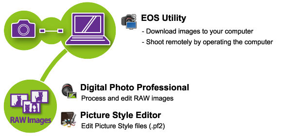 Composition of the supplied software (Digital Single-Lens Reflex Camera)