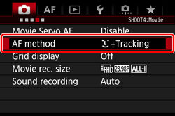 Changing the AF Mode to Use the Live View Function to Shoot Still ...