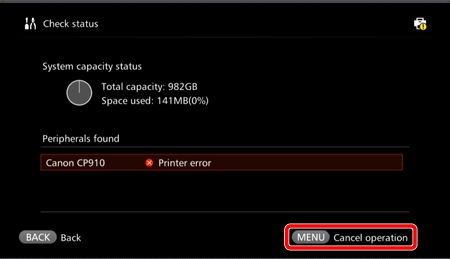 An Error Message is displayed on the Screen (Connect Station CS100)