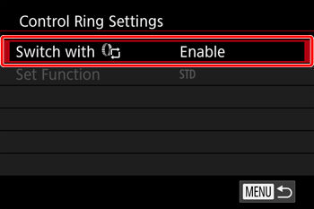 Changing Control Ring Settings (PowerShot G9 X)