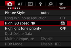 The effects of [High ISO speed noise reduction] on the number of ...