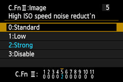 The effects of [High ISO speed noise reduction] on the number of ...