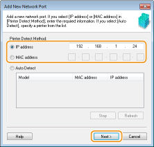 Port Settings to Print in a TCP/IP Environment