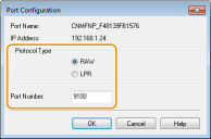 Port Settings to Print in a TCP/IP Environment