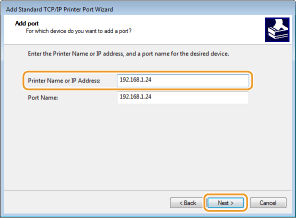 Port Settings to Print in a TCP/IP Environment
