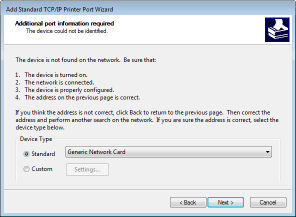 Port Settings to Print in a TCP/IP Environment