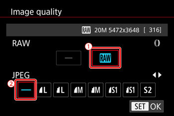 Shooting RAW Images (PowerShot G7 X Mark II)