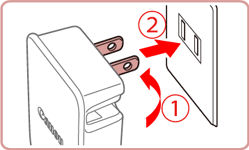 Using a USB cable to charge the camera's battery (PowerShot