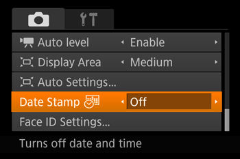 Adding a Date Stamp when Shooting (PowerShot SX730 HS)
