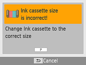 An error message such as [Paper and ink do not match] or [No ink] is ...