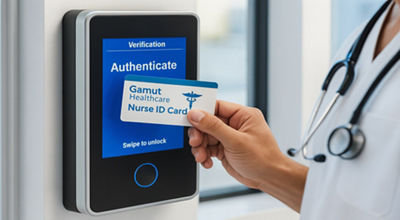 ID card reder in use