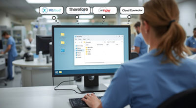 Nurse working on computer