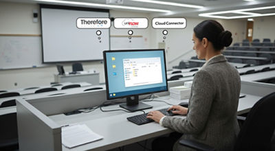 woman working at a desk