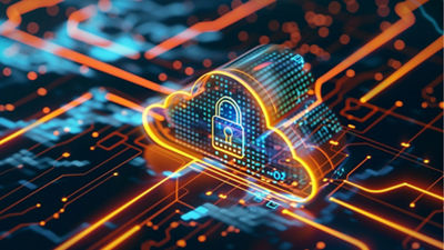 CG cloud with lock icon 